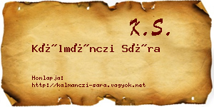 Kálmánczi Sára névjegykártya