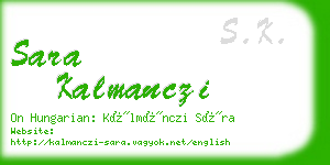 sara kalmanczi business card